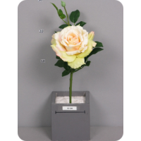 Искусственная роза "Рассвет", шампань, 33 см