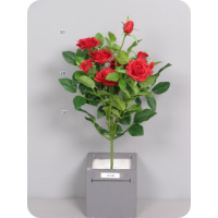 Роза Потро, искусственная, букет красный, 45 см 