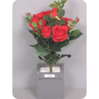Роза Латина, искусственная, букет  красный, 34 см
