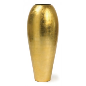 NIEUWKOOP Дизайнерское кашпо/ваза Sphinx bladgoud, золотистое, круглое, 42x100 cm