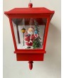 Декоративный рождественский подвесной фонарик, подсветка, 25 рождественских мелодий,  падающий снег,  красный