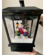 Декоративный рождественский настенный фонарик, подсветка, 25 рождественские мелодии, падающий снег, черный