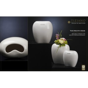 Керамическая ваза TIZIANO "Мелито", крем, 16 см