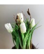 Тюльпаны белые в "гнезде", 26 см