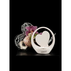 Керамическая ваза-подсвечник TIZIANO Сердце Лоретта, 18 см