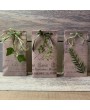 Бумажный упаковочный пакет с зелеными растениями и лентой 
